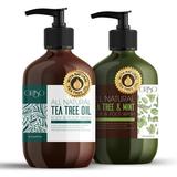 Tea Tree Oil Body Wash And Tea Tree Oil Body Wash With Mint - Helps Athletes Foot - Eczema - Toenail Fungus - Body Odor - For Hydrating Sensitive Skin