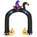 9 Feet Halloween Inflatable Cat Archway with Wizard Cat and Pumpkins - 7 ft x 2.3 ft x 9ft (L x W x H)
