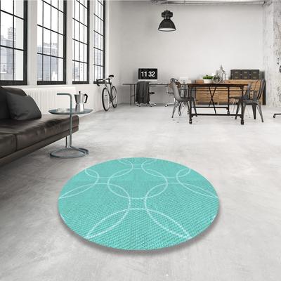 Ahgly Company Machine Washable Transitional Dark Turquoise Green Area Rugs