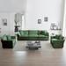 Sofa Set of 3, 1+1+3 Seats Living Room Sofa Set, Accent Chair, Loveseat, and Three-Seat Sofa Modern Style Round Arms 3 Piece