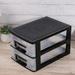 Storage Cabinet Two-layer Storage Cabinet Plastic Drawer Type Storage Box Portable Multifunctional Dustproof Storage Case Desktop Organizer Sundries Holder (Transparent White and Black)