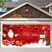 Holloyiver Christmas Santa Claus Garage Door Decoration Extra Large Outdoor Xmas Holiday Garage Door Banner Cover Decoration Xmas Outdoor Holiday Background Sign 5.9x13.0ft