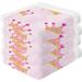 SKYSONIC Soft Pink Watercolor Crown Washcloth 12x12in Set 4 Pack Absorbent Cotton Towel Square Kitchen Dishes Towels Cleaning Face Hand Towel Fast Drying