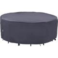 Outdoor Furniture Covers Waterproof UV Resistant Anti-Fading Cover For Large Round Table Chairs Set Grey 84 Inch Diameter