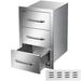 VEVOR Outdoor Kitchen Drawers Flush Mount Triple Access BBQ Drawers Stainless Steel with Handle 16W x 28.5H x 20.5D Inch