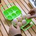 Kaesi Ergonomic Handle Sealing Snap Non-slip Base Shockproof Egg Carton Outdoor Picnic Portable 6 Grids Egg Storage Box Camping Accessories Green