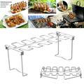 Chamoist Barbecue Accessories Stainless Steel Chicken Wing Leg Rack Grill Holder 12 Holes For BBQ