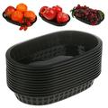 12 Pcs Fast Food Baskets Oval-Shaped Plastic Food Service Trays for Restaurant Kitchen Barbecues Picnics Parties