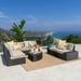 Christopher Knight Home Santa Cruz Outdoor 8-piece Wicker Sofa Set with Water Resistant Cushions by dark brown + beige