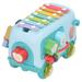 Musical Bus Toy Multifunction Learning Toy Pattern Blocks Matching Mini Bead Stacking Building Blocks Music Bus Gift Ideas for Kids[Green]