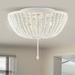 JONATHAN Y Allie Wood Beaded/Metal LED Flush Mount by JONATHAN Y White - 3-Light