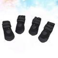 pet rain boot 4Pcs Little Pet Dog Puppy Anti-slip Luminous Rain Snow Boots Candy Colors Rubber Waterproof Boots Shoes Size 3 (Black)