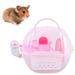 pet outdoor carrier 1Pc Hamster Cage Pet Go Out Box Outdoor Carrier Portable Small Lightweight With Handle for Hamsters Gerbils (Pink)