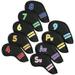 Golfs Head Covers 9Pcs Digital Golfs Rod Cover Golfs Supplies Golfs Putter Cover PU Club Head Cover