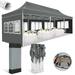 HOTEEL Canopy 10x30 Pop up Canopy with 8 Sidewalls Heavy Duty Party Tent Outdoor Party Event Gazebo Commercial Canopy Tents for Parties Wedding Outdoor Events Gray