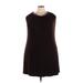 DressBarn Casual Dress - A-Line Crew Neck Sleeveless: Brown Solid Dresses - Women's Size 18