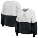 Women's WEAR by Erin Andrews White/Black Pittsburgh Steelers Lighweight Modest Crop Color-Block Pullover Sweater