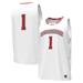 Men's Under Armour #1 White Wisconsin Badgers Replica Basketball Jersey