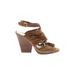 Vince Camuto Heels: Brown Print Shoes - Women's Size 9 - Open Toe
