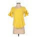 Postmark from Anthropologie Short Sleeve Top Yellow Tops - Women's Size X-Small