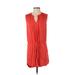 Young Fabulous & Broke Casual Dress - DropWaist V Neck Sleeveless: Orange Solid Dresses - Women's Size Small