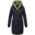 Kurzmantel NAVAHOO "Snowelf", Damen, Gr. S (36), blau (navy), Obermaterial: 45% Baumwolle, 55% Nylon, Futter: 100% Polyester, Wattierung: 100% Polyester, Ärmelfutter: 100% Polyester, casual, gerade knielang, Langarm Ärmel ohne Ärmelschlitz...