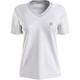 T-Shirt CALVIN KLEIN JEANS "CK EMBRO BADGE V-NECK TEE" Gr. XL (42), weiß (bright white) Damen Shirts V-Shirts