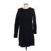 Cos Casual Dress - Sweater Dress Crew Neck 3/4 sleeves: Black Print Dresses - Women's Size Small