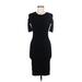 Helmut Lang Casual Dress - Bodycon Crew Neck Short sleeves: Black Print Dresses - Women's Size Medium