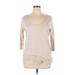 Lane Bryant 3/4 Sleeve T-Shirt: Tan Tops - Women's Size 14 Plus