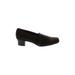 Munro American Heels: Loafers Chunky Heel Classic Black Print Shoes - Women's Size 7 1/2 - Almond Toe