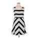 Ann Taylor Casual Dress - A-Line: Black Chevron/Herringbone Dresses - Women's Size 14