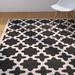 Black/White 96 x 0.25 in Area Rug - Winston Porter Herefordshire Geometric Black/Beige Area Rug, Polypropylene | 96 W x 0.25 D in | Wayfair