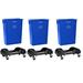 Alpine Industries 23 Gallon Recyling Trash Can & Dolly Plastic in Blue/Black | 30 H x 20 W x 11 D in | Wayfair ALP477-BLU-3PKD