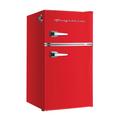 Frigidaire 3.2-Cu Ft. 2-Door Retro Compact Bar Fridge w/ Freezer & Side Bottle Opener Metal | 32.9 H x 18.9 W x 21 D in | Wayfair CUREFR840BRED