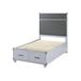 Gracie Oaks Orchest Full Bed W/Storage PU & Wood & /Upholstered/Faux leather in Gray | 51 H x 57 W x 81 D in | Wayfair