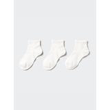 Women's Sport Short Socks (3 Pairs) with Odor Control | White | US W 7.5-10 | UNIQLO US