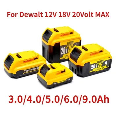 Batterie lithium-ion de remplacement pour DeWalt 9000mAh 10.8V 12V 18V 20 Volt Max 9.0Ah