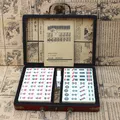 Jeu de Mahjong chinois numéroté 144 tuiles jouet portable avec boîte jeu de société en fibre