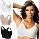 Soutien-gorge de sport pour femme fermeture éclair sur le devant sans fil push-up slim noir