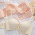 Soutien-gorge Push Up pour femmes sous-vêtements épais de 3cm petites poitrines froncées couleur