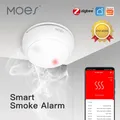 MOES Zigequation-Détecteur de fumée intelligent sans fil alarme sonore capteur de sirène