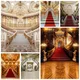 Toile de fond luxueuse de château et de palais pour la photographie tapis rouge escaliers opéra
