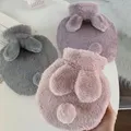 Sac à eau chaude lapin en peluche avec housse bouteille d'eau chaude réutilisable chauffe-mains et