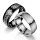 Maxmoon-Bague en titane et acier pour hommes et femmes matiques de messager bague vintage bague