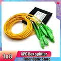Boîte de séparation de fibre optique SC APC 1X8 boîtier de séparation FTTH 0.9mm SteelTube 1m