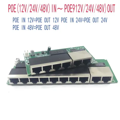 POE12V-24V-48V POE 12V/24V/48V sortie 12V/24V/48V 100 mbps 100 mbps port de liaison vers le