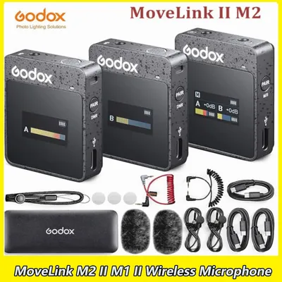 Godox-Microphone Lavalier sans fil MoveLink II M2 émetteur-récepteur pour téléphone appareil photo
