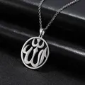 LIKGREAT-Colliers pendentif Allah en acier inoxydable pour femmes Amulette de Dieu arabe classique
