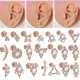 Piercing en Acier Rose et Or pour Labret Clou de Jules CZ Cartilage d'Oreille Tragus Helix